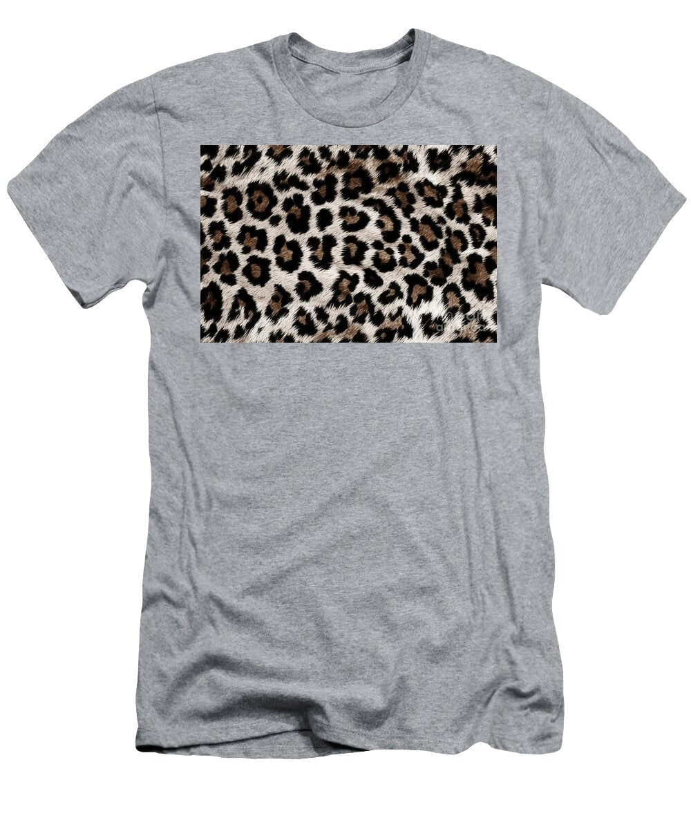 1 Seamless Soft Fluffy Leopard Print or Cheetah Spots African Safari Wildlife Camouflage Pattern Realistic Black and White Long Pile Animal Skin Rug or Fur Coat Fashion Background Texture 3d Rendering N Akkash T-Shirt