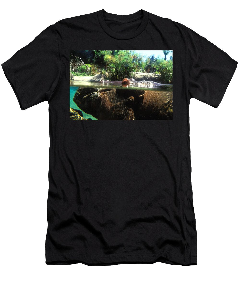 2 Hippopotamus Underwater Greg Ochocki T-Shirt