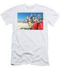 6 Camel on Dubai Jumeirah Beach with Marina Skyscrapers in Uae Michal Bednarek T-Shirt