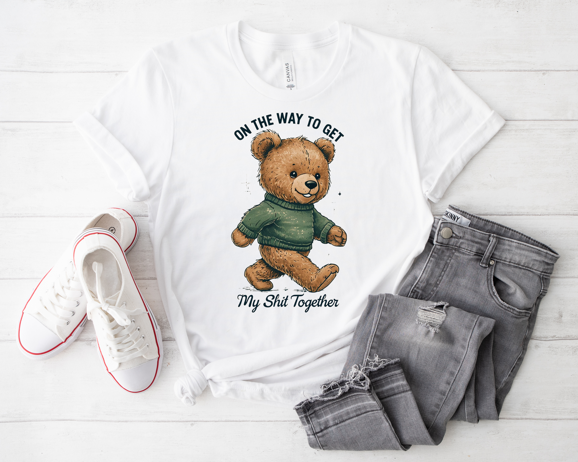 On the Way to Success Cute, Motivational Bear Design, Bear Shirt, Cute Motivational Bear Tee, Hip Hop Shirt.