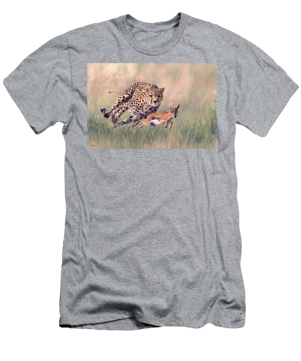 Cheetah and Gazelle Painting Rachel Stribbling T-Shirt