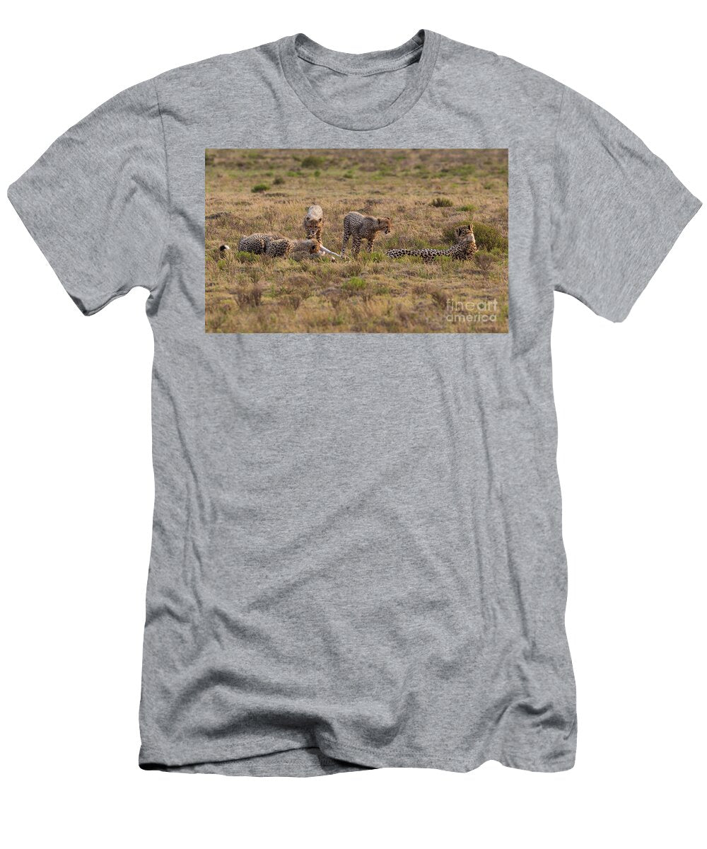 Cheetah Family At Breakfast Eva Lechner T-Shirt