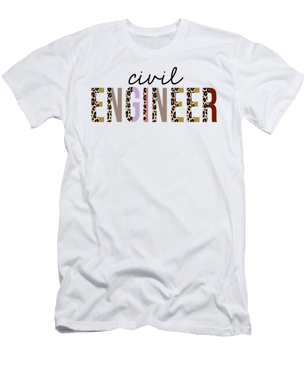 Civil Engineer Leopard Print Funny Jensen Cena T-Shirt