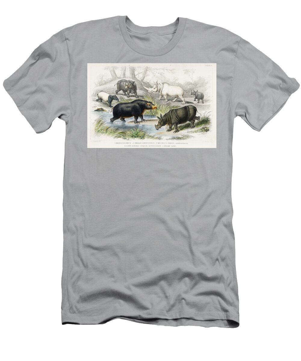 Hippopotamus Indian Rhinoceros Muchoco White Rhinoceros Two Horned African Rhinoceros and Malay Tapi Les Classics T-Shirt