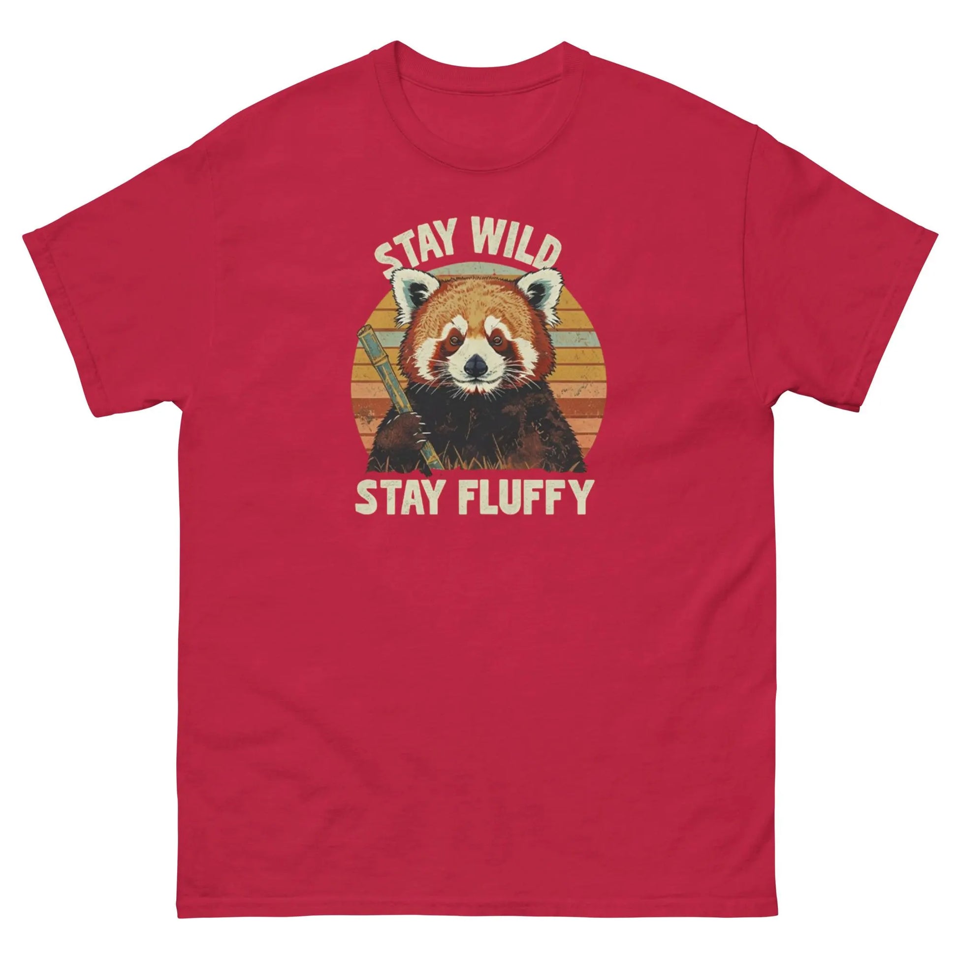 Stay Wild Stay Fluffy, Retro Red Panda T-Shirt, Vintage Sunset Design, Cute PanRed Panda T-ShirtFluffy Animal Shirt, da Shirt.