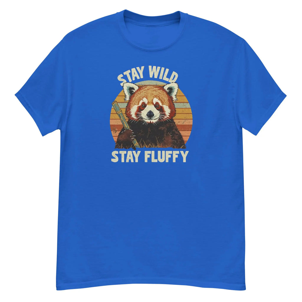 Stay Wild Stay Fluffy, Retro Red Panda T-Shirt, Vintage Sunset Design, Cute PanRed Panda T-ShirtFluffy Animal Shirt, da Shirt.