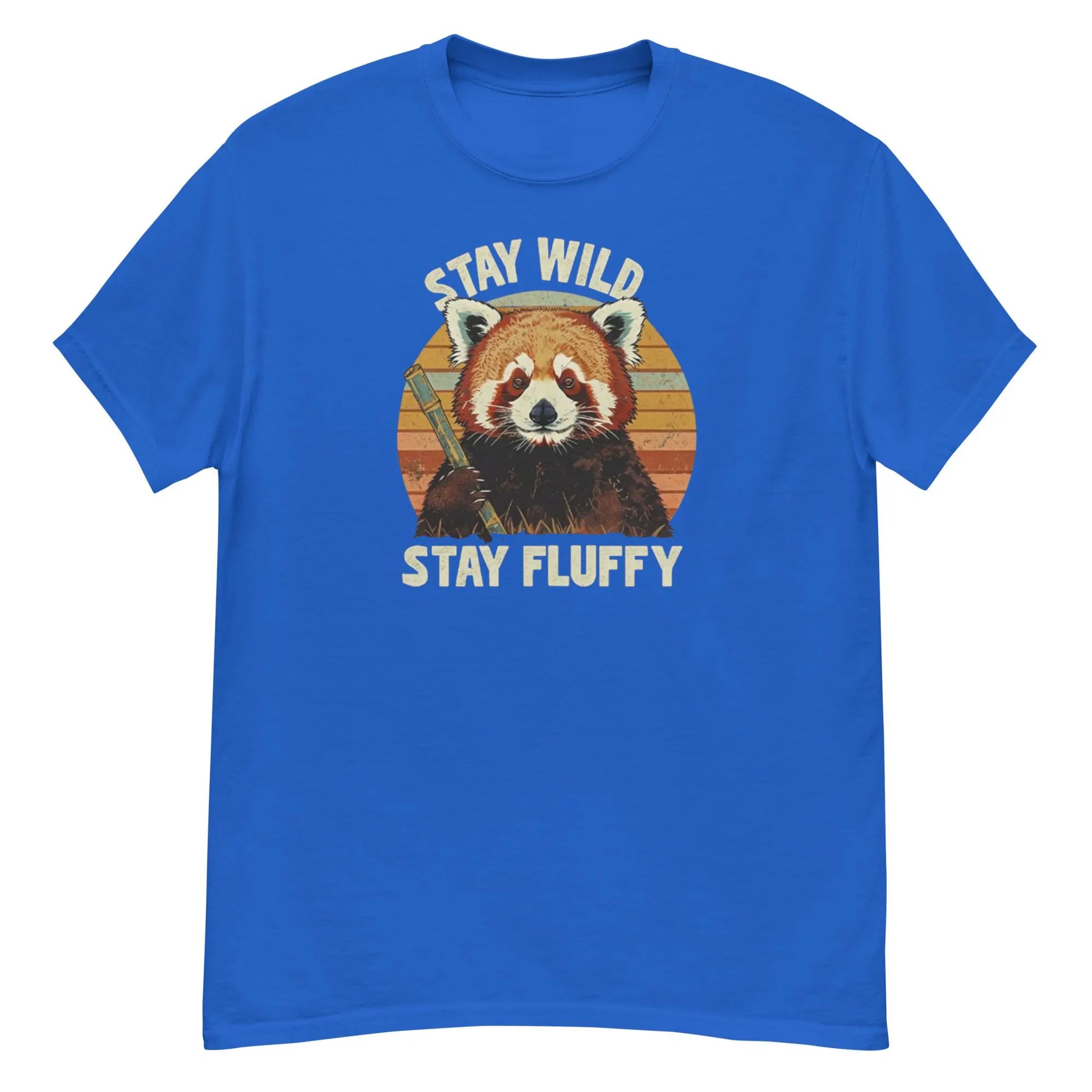 Stay Wild Stay Fluffy, Retro Red Panda T-Shirt, Vintage Sunset Design, Cute PanRed Panda T-ShirtFluffy Animal Shirt, da Shirt.