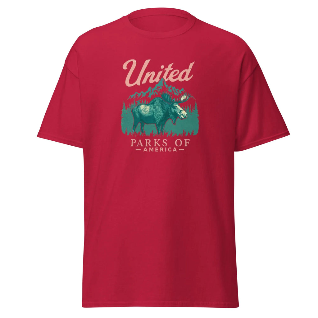 United Parks of America, Vintage Moose Wilderness Tee, National Parks, Hiking Shirt, Retro Graphic Tee, Camping Tee, Hiking Shirt.