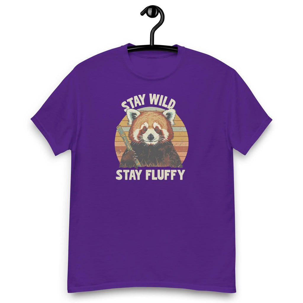 Stay Wild Stay Fluffy, Retro Red Panda T-Shirt, Vintage Sunset Design, Cute PanRed Panda T-ShirtFluffy Animal Shirt, da Shirt.