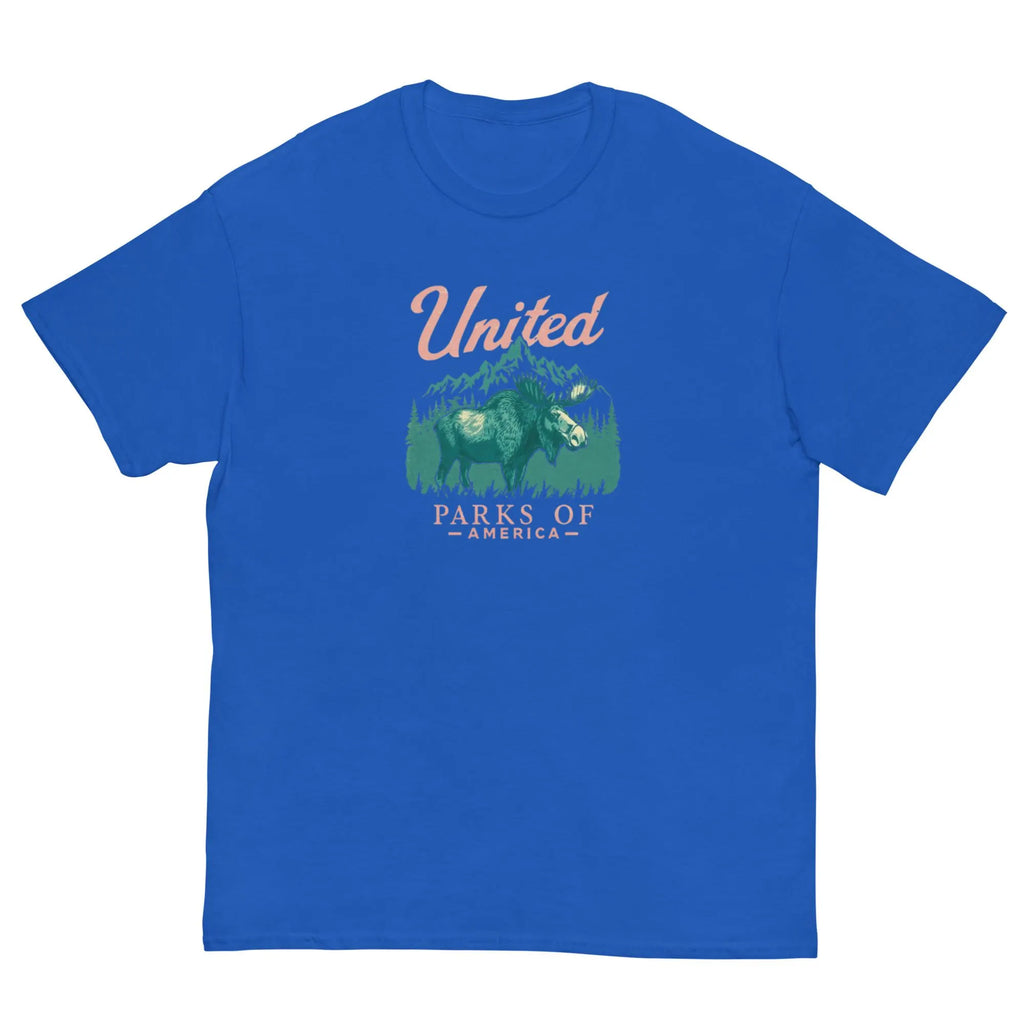 United Parks of America, Vintage Moose Wilderness Tee, National Parks, Hiking Shirt, Retro Graphic Tee, Camping Tee, Hiking Shirt.