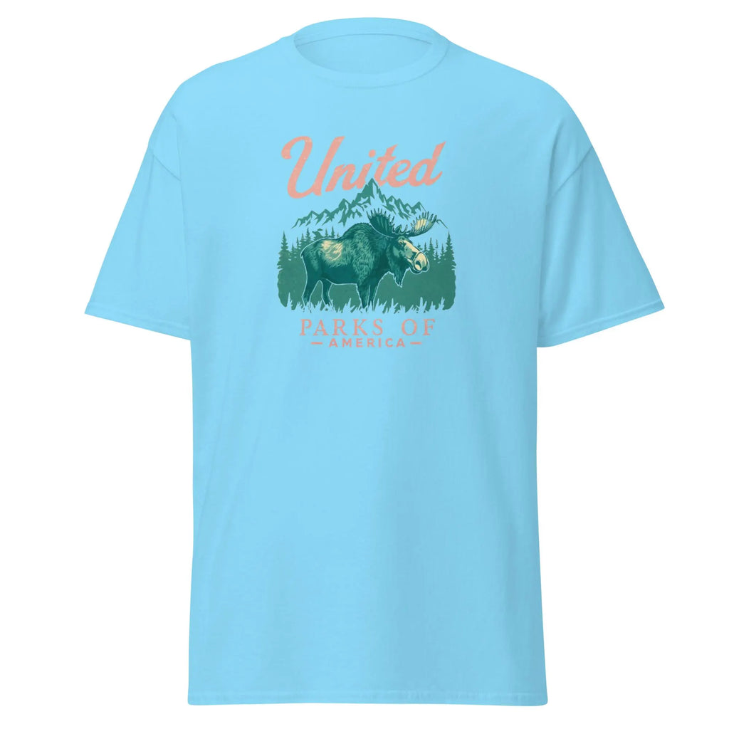 United Parks of America, Vintage Moose Wilderness Tee, National Parks, Hiking Shirt, Retro Graphic Tee, Camping Tee, Hiking Shirt.