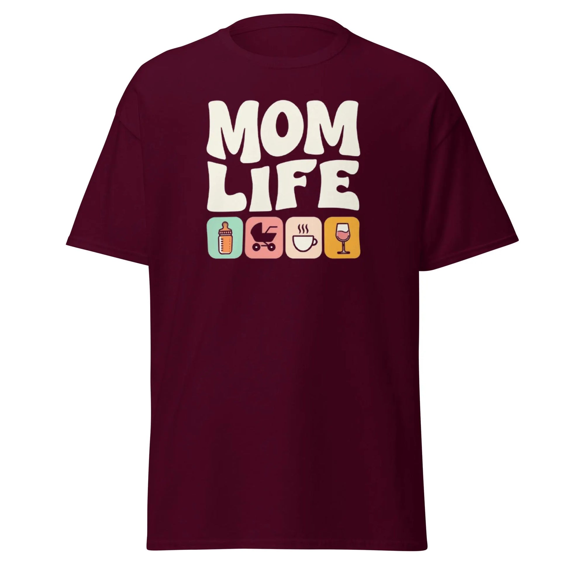 Mom Life Shirt, Funny Cute Icons Design, for Busy Mothers, Moms of all ages, Mom Life design! Featuring funy icons.