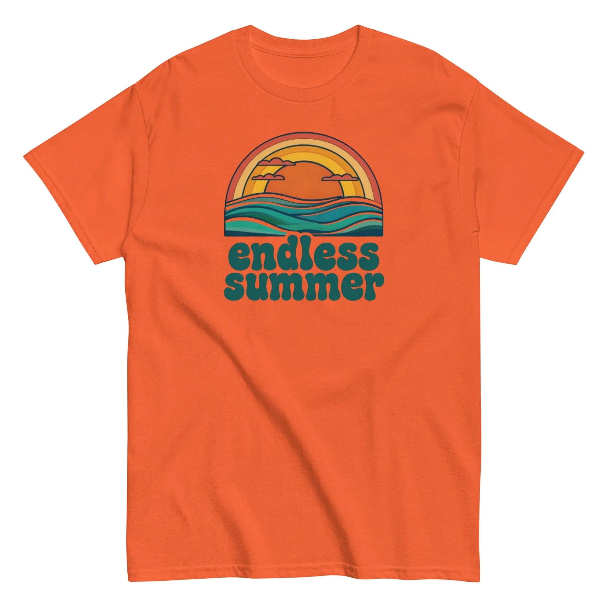 Endless Summer T-Shirt – Retro Sunset and Ocean Waves Vintage Tee.