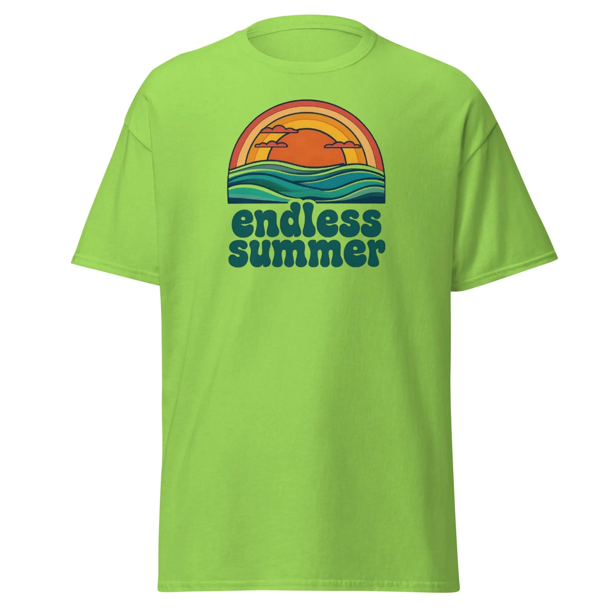 Endless Summer T-Shirt – Retro Sunset and Ocean Waves Vintage Tee.