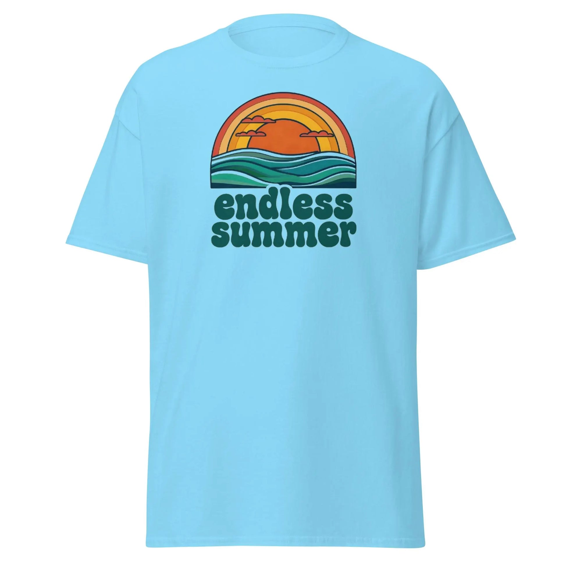 Endless Summer T-Shirt – Retro Sunset and Ocean Waves Vintage Tee.