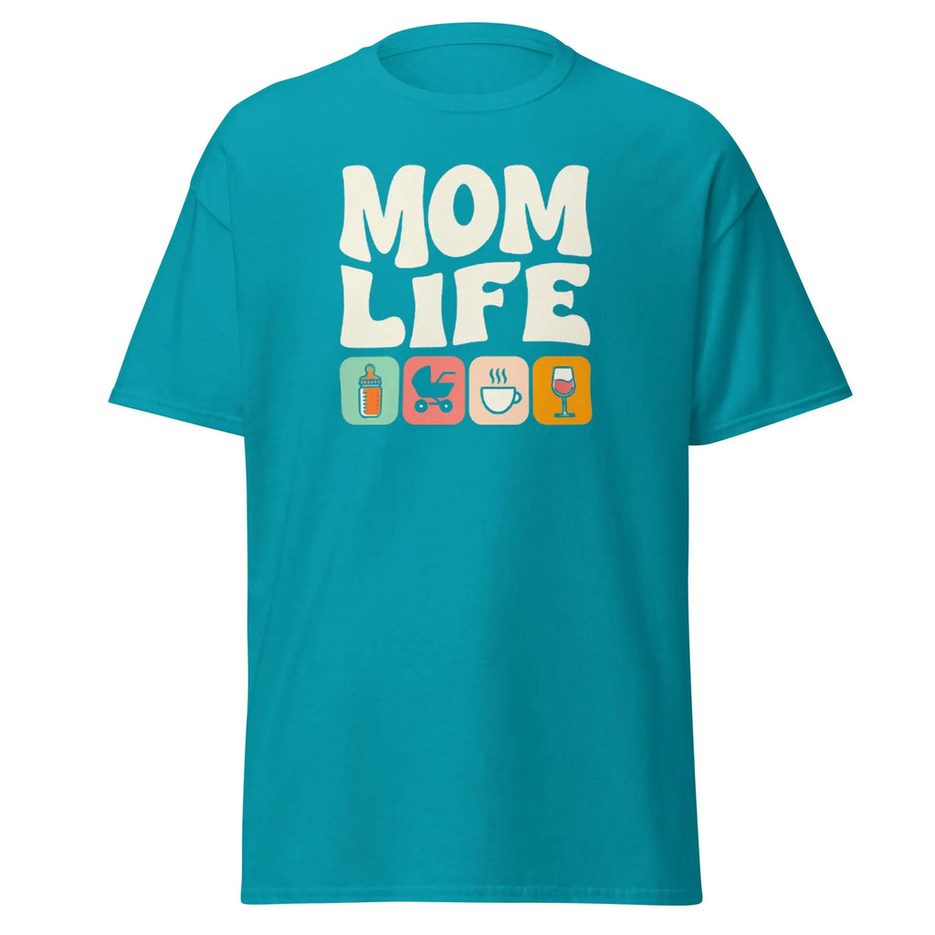 Mom Life Shirt, Funny Cute Icons Design, for Busy Mothers, Moms of all ages, Mom Life design! Featuring funy icons.