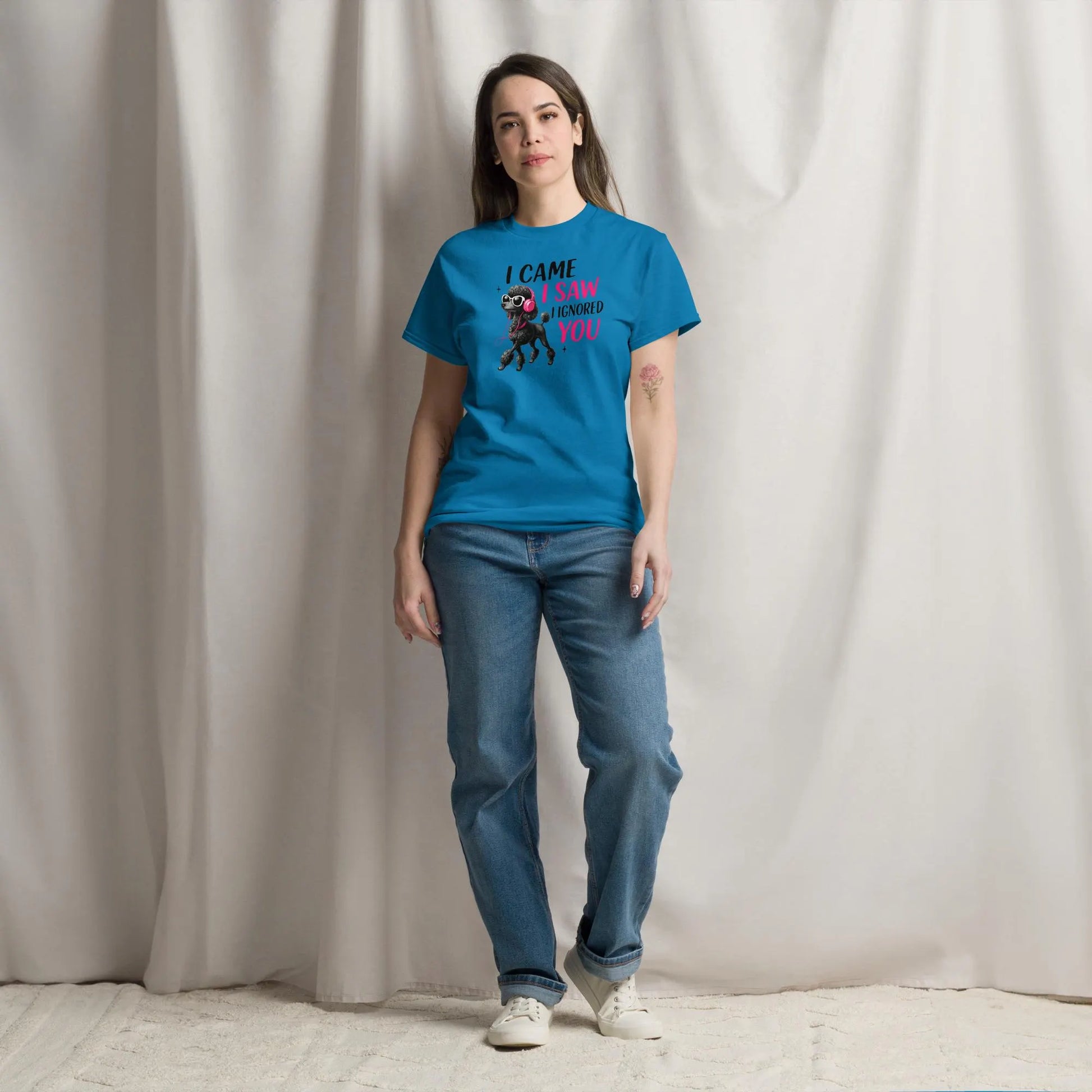 Funny Poodle T-Shirt - "I Came I Saw I Ignored You" | Sassy Dog Lover Tee | Cool Black Poodle Shirt.