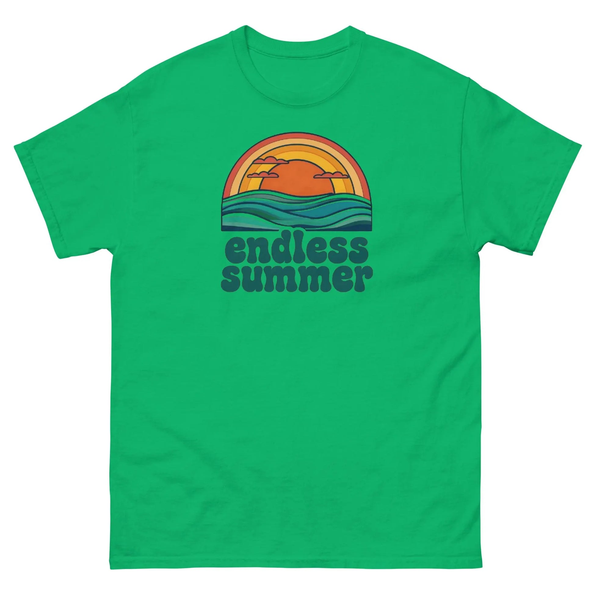 Endless Summer T-Shirt – Retro Sunset and Ocean Waves Vintage Tee.