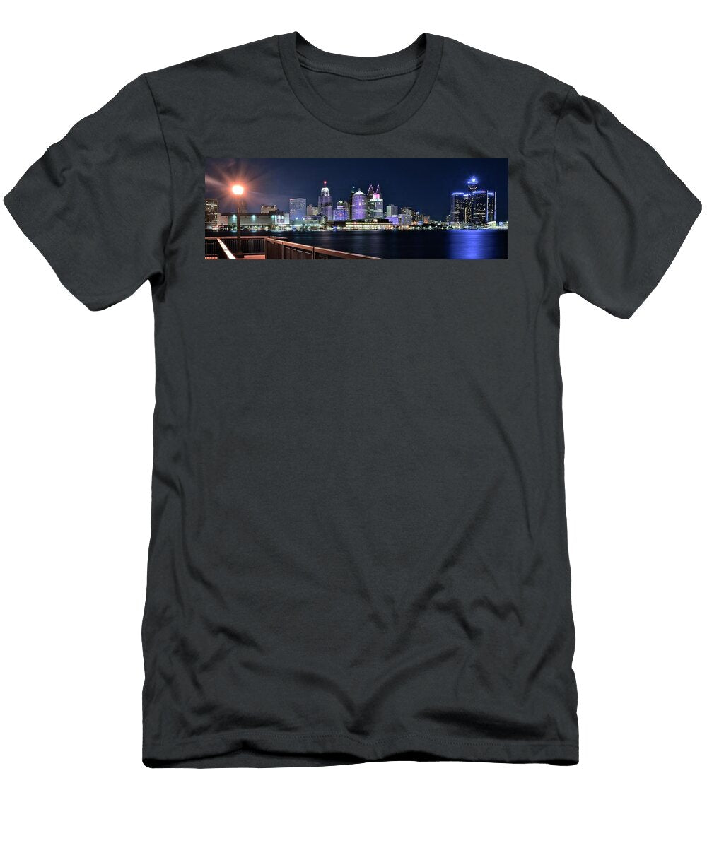 Late Night View of Detroit Frozen in Time Fine Art Photography T-Shirt