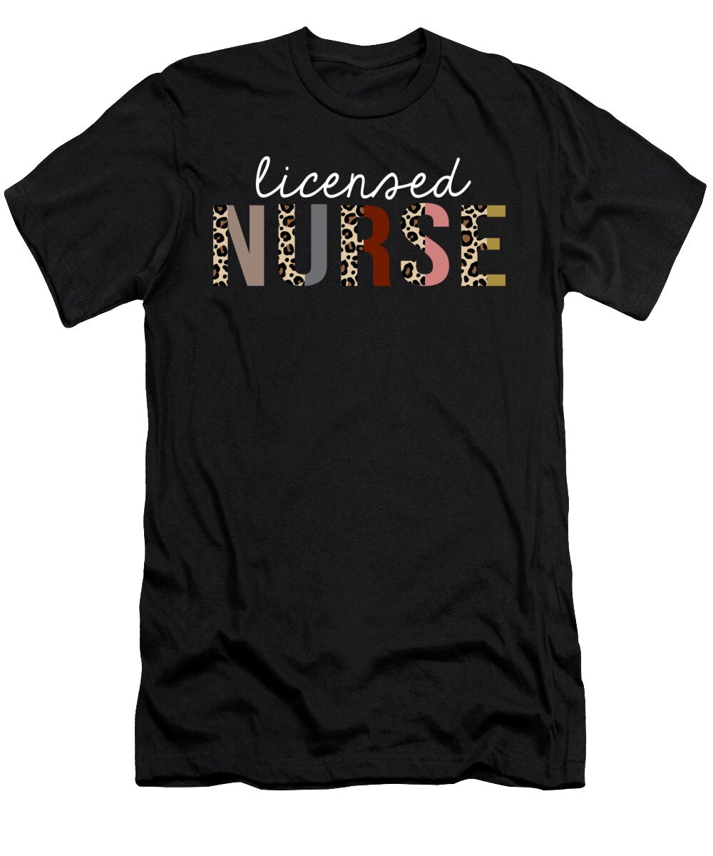 Licensed Nurse Leopard Print Funny Appreciation Jensen Cena T-Shirt