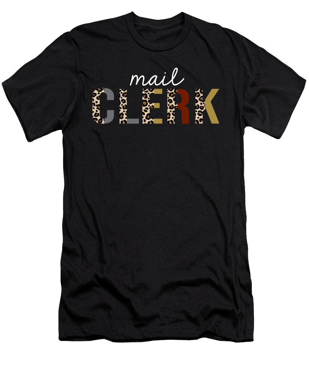 Mail Clerk Leopard Print Funny Appreciation Jensen Cena T-Shirt