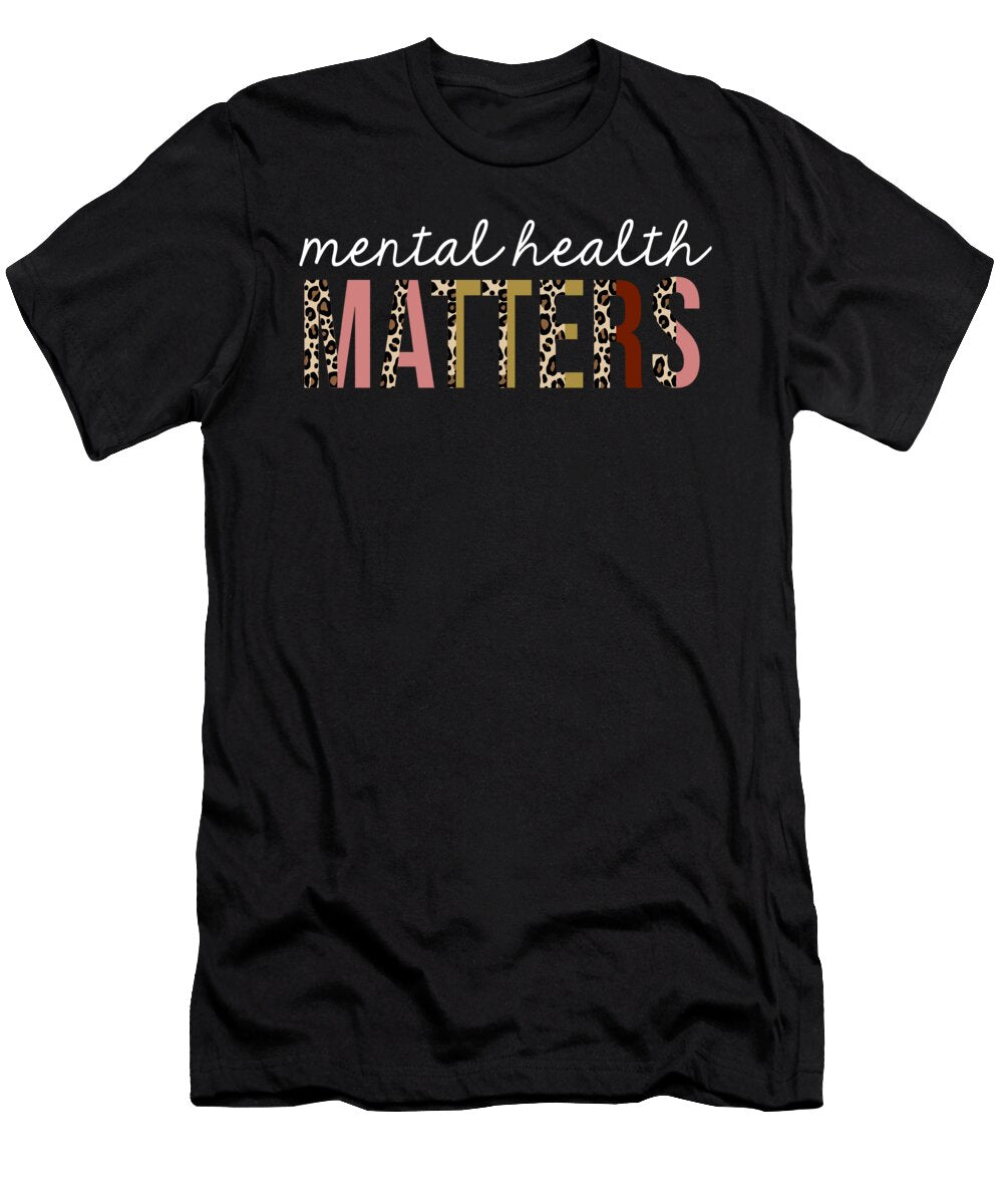Mental Health Matters Leopard Print Funny Appreciation Jensen Cena T-Shirt