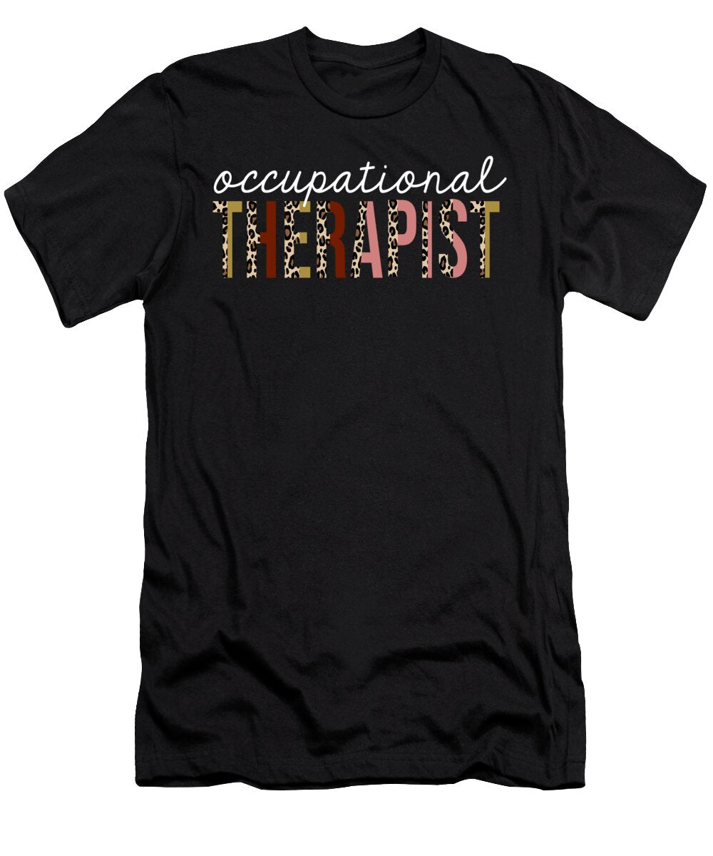 Occupational Therapist Leopard Print Funny Appreciation Jensen Cena T-Shirt