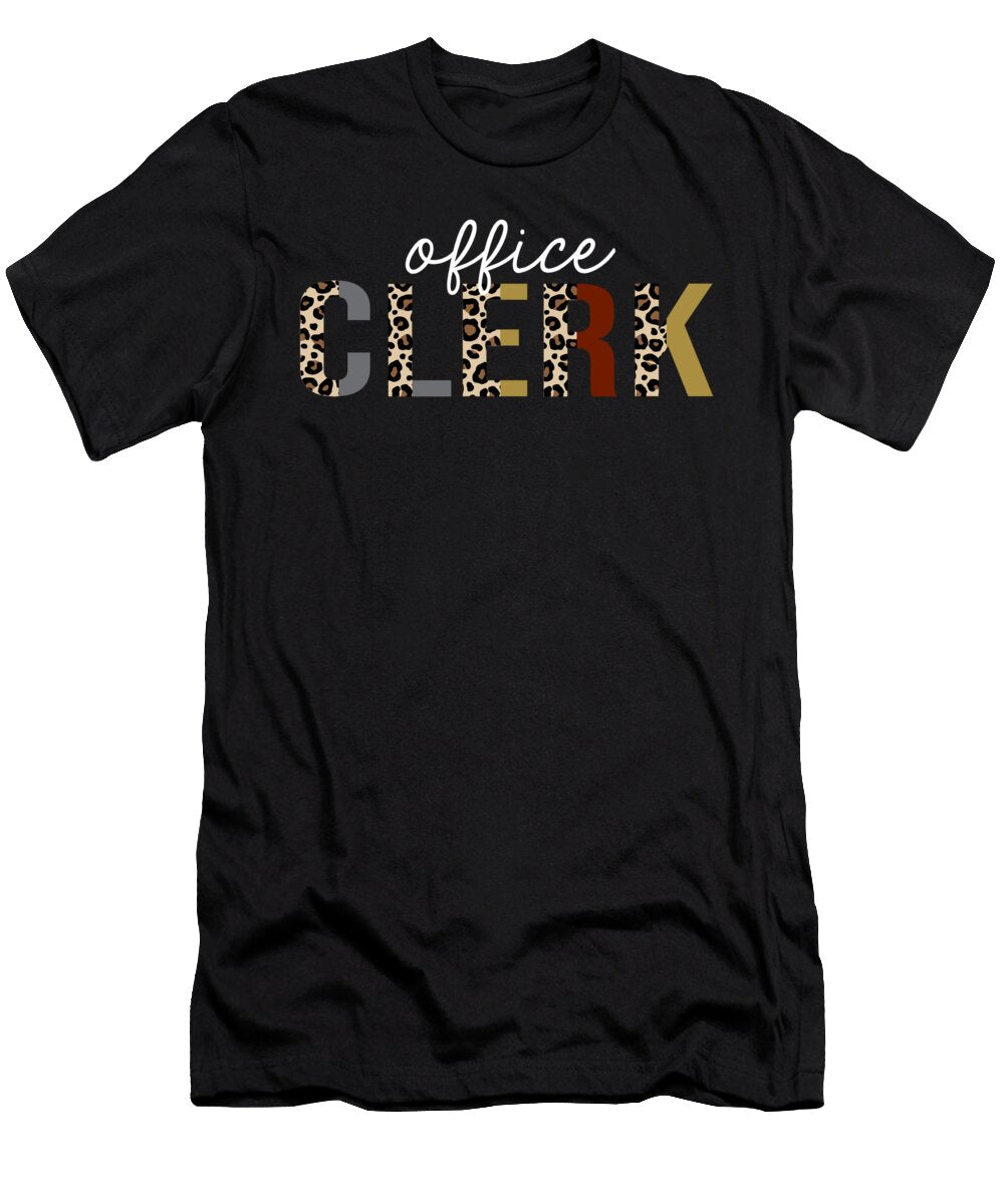 Office Clerk Leopard Print Funny Appreciation Jensen Cena T-Shirt