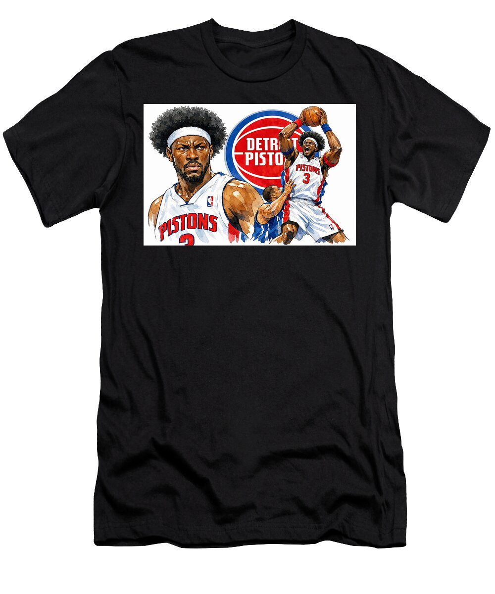 Pistons Legend Ben Wallace 1996 2012 All Sports T-Shirt