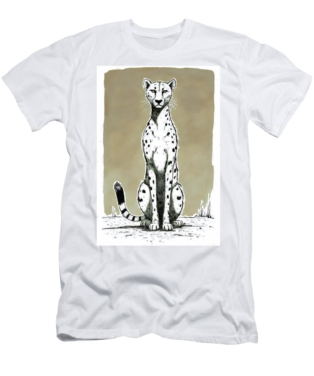 Stylized Cheetah Portrait Detailed Illustration Style Wall Art Prints T-Shirt