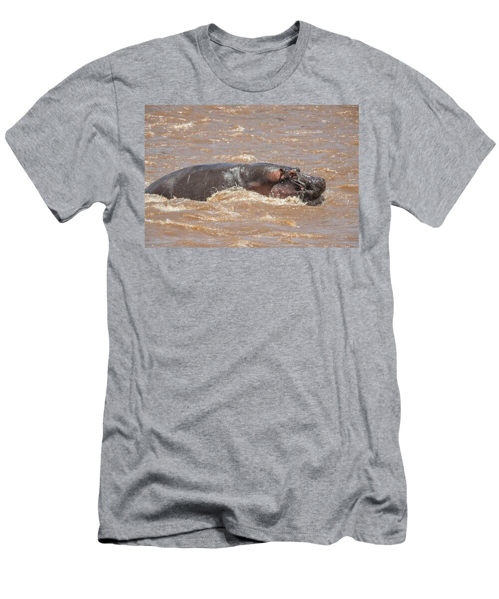 Wading Hippopotamus Maasai Mara Kenya James Steinberg T-Shirt